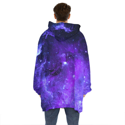 Purple Stars Nebula Galaxy Space Print Hoodie Blanket