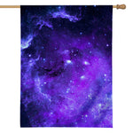 Purple Stars Nebula Galaxy Space Print House Flag