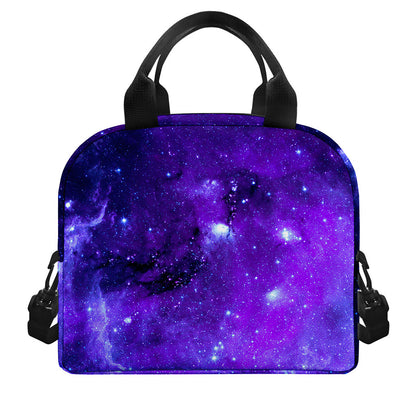 Purple Stars Nebula Galaxy Space Print Insulated Lunch Bag