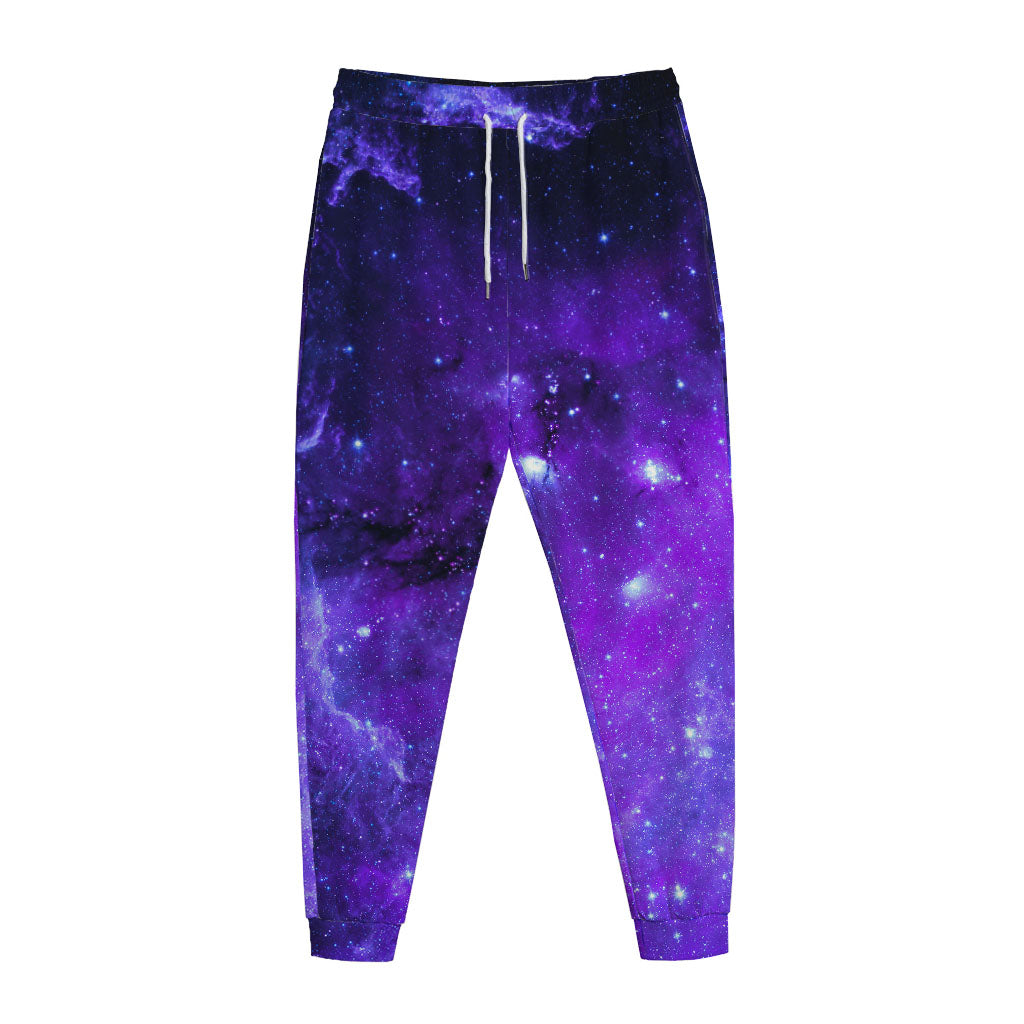 Purple Stars Nebula Galaxy Space Print Jogger Pants