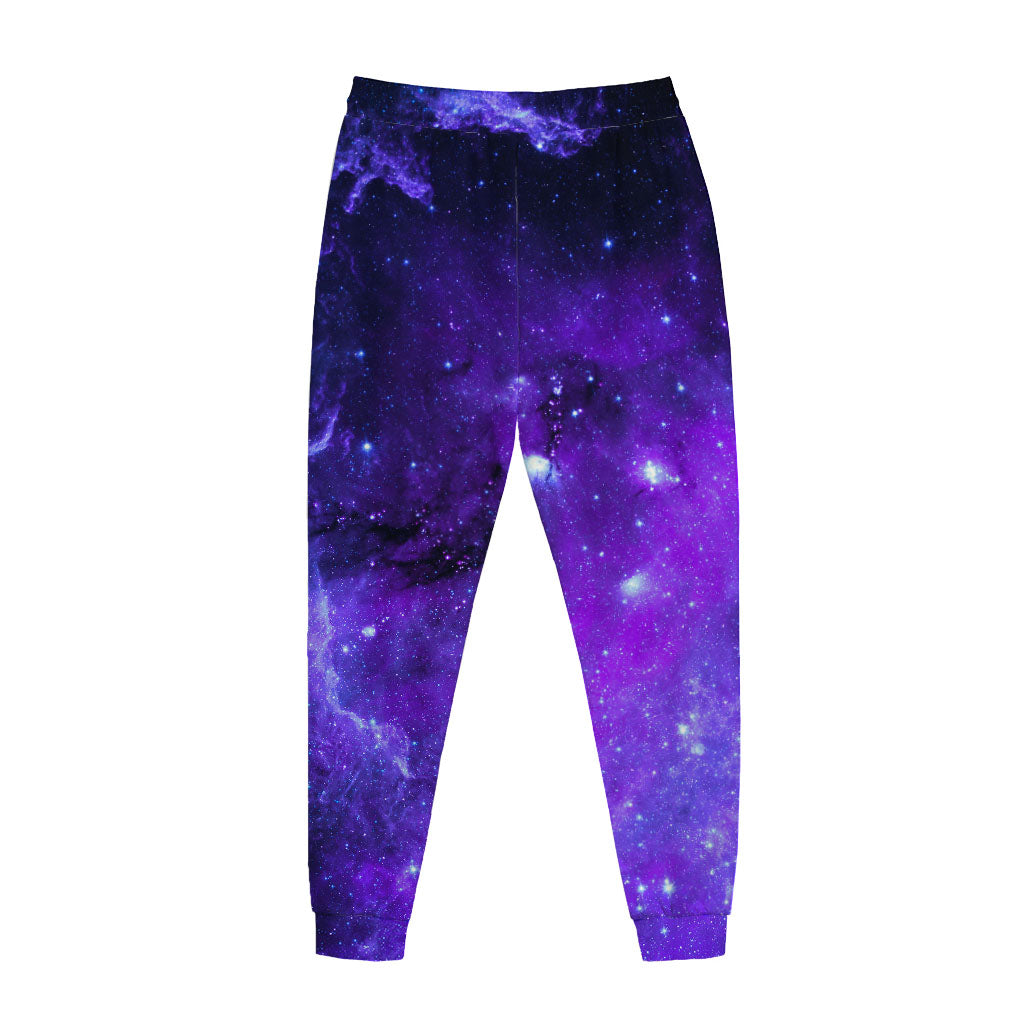Purple Stars Nebula Galaxy Space Print Jogger Pants