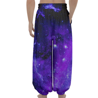Purple Stars Nebula Galaxy Space Print Lantern Pants