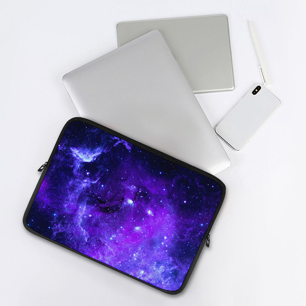 Purple Stars Nebula Galaxy Space Print Laptop Sleeve