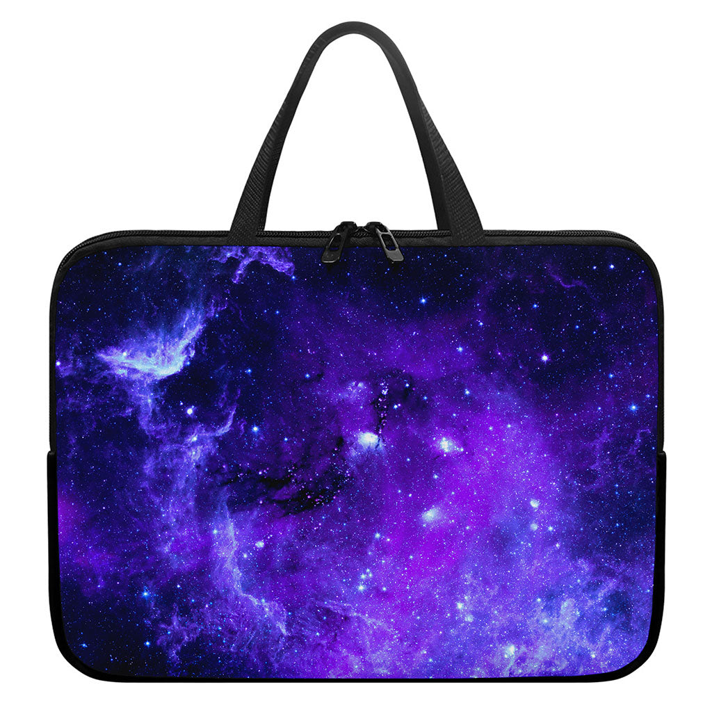 Purple Stars Nebula Galaxy Space Print Laptop Sleeve With Handle