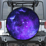 Purple Stars Nebula Galaxy Space Print Leather Spare Tire Cover