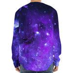 Purple Stars Nebula Galaxy Space Print Long Sleeve Baseball Jersey