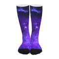 Purple Stars Nebula Galaxy Space Print Long Socks