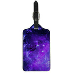 Purple Stars Nebula Galaxy Space Print Luggage Tag