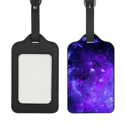 Purple Stars Nebula Galaxy Space Print Luggage Tag