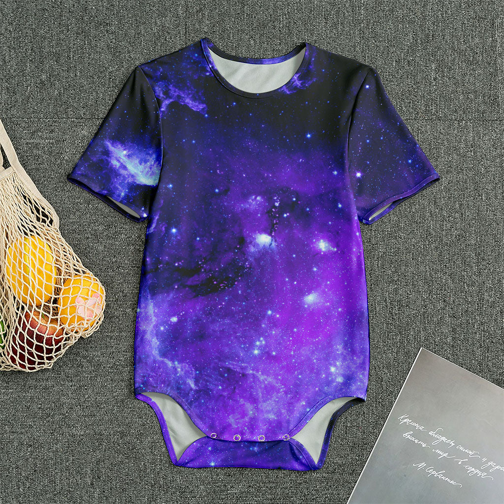 Purple Stars Nebula Galaxy Space Print Men's Bodysuit