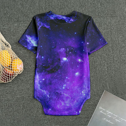 Purple Stars Nebula Galaxy Space Print Men's Bodysuit