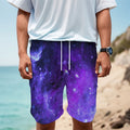 Purple Stars Nebula Galaxy Space Print Men's Cargo Shorts