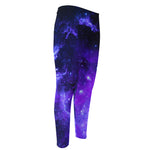 Purple Stars Nebula Galaxy Space Print Men's Compression Pants