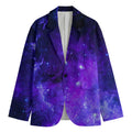 Purple Stars Nebula Galaxy Space Print Men's Cotton Blazer