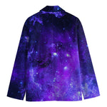 Purple Stars Nebula Galaxy Space Print Men's Cotton Blazer