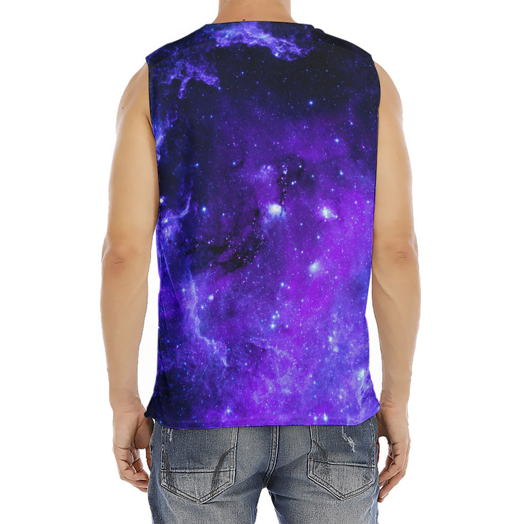 Purple Stars Nebula Galaxy Space Print Men's Fitness Tank Top