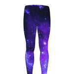 Purple Stars Nebula Galaxy Space Print Men's leggings
