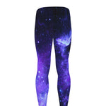 Purple Stars Nebula Galaxy Space Print Men's leggings