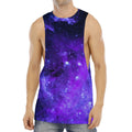 Purple Stars Nebula Galaxy Space Print Men's Muscle Tank Top