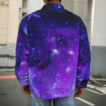 Purple Stars Nebula Galaxy Space Print Men's Shirt Jacket