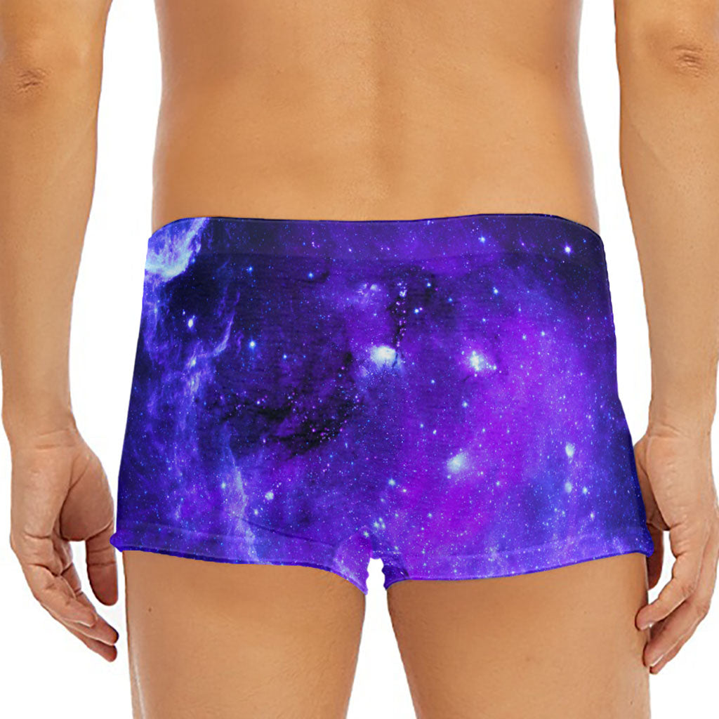 Purple Stars Nebula Galaxy Space Print Men's Short Boxer Briefs