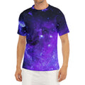 Purple Stars Nebula Galaxy Space Print Men's Short Sleeve Rash Guard