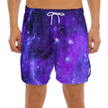 Purple Stars Nebula Galaxy Space Print Men's Split Running Shorts