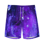 Purple Stars Nebula Galaxy Space Print Men's Sports Shorts