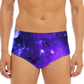 Purple Stars Nebula Galaxy Space Print Men's Triangle Swim Briefs