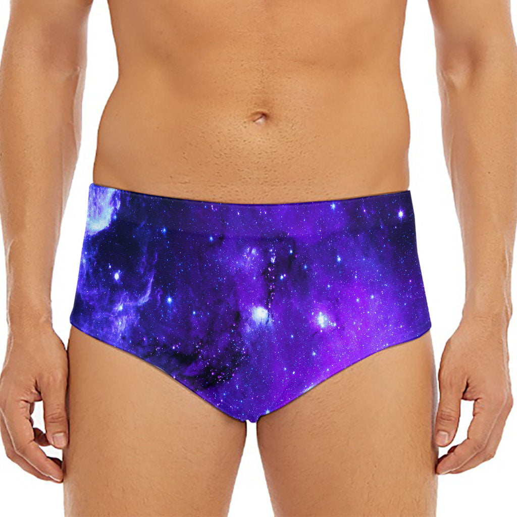 Purple Stars Nebula Galaxy Space Print Men's Triangle Swim Briefs