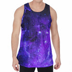Purple Stars Nebula Galaxy Space Print Men's Velvet Tank Top