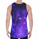 Purple Stars Nebula Galaxy Space Print Men's Velvet Tank Top