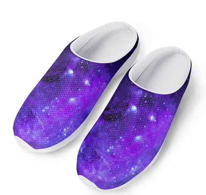 Purple Stars Nebula Galaxy Space Print Mesh Casual Shoes