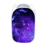 Purple Stars Nebula Galaxy Space Print Mesh Laundry Hamper