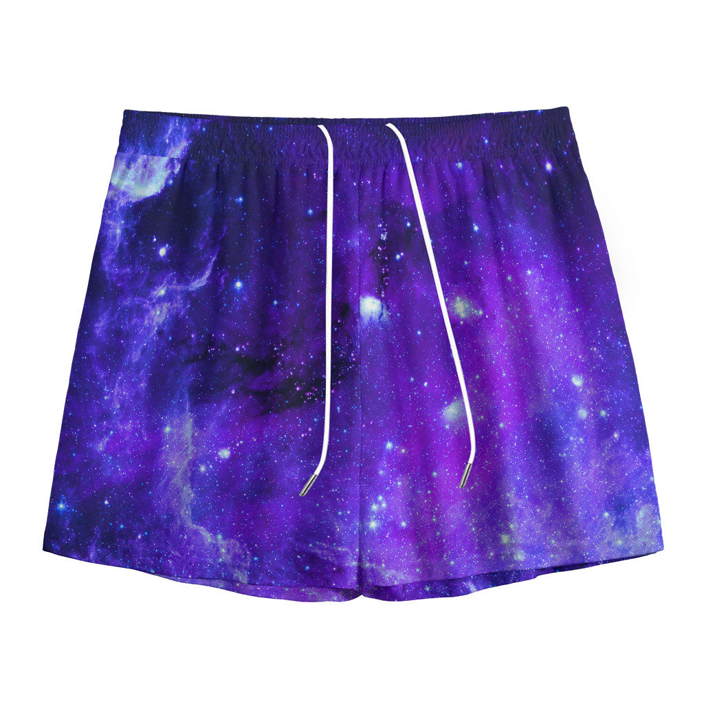 Purple Stars Nebula Galaxy Space Print Mesh Shorts