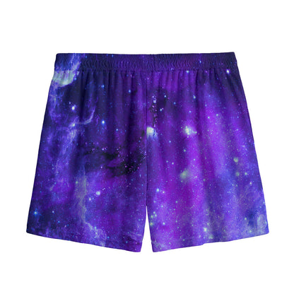 Purple Stars Nebula Galaxy Space Print Mesh Shorts