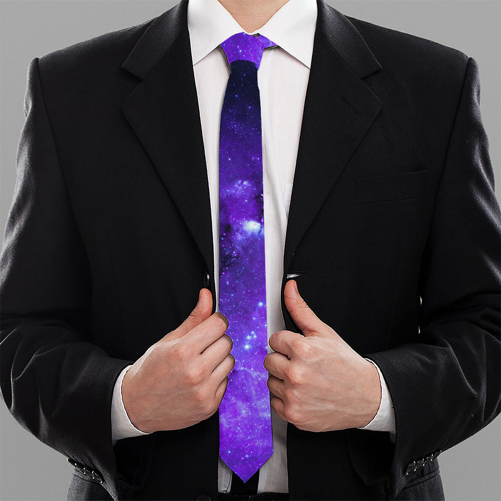 Purple Stars Nebula Galaxy Space Print Necktie