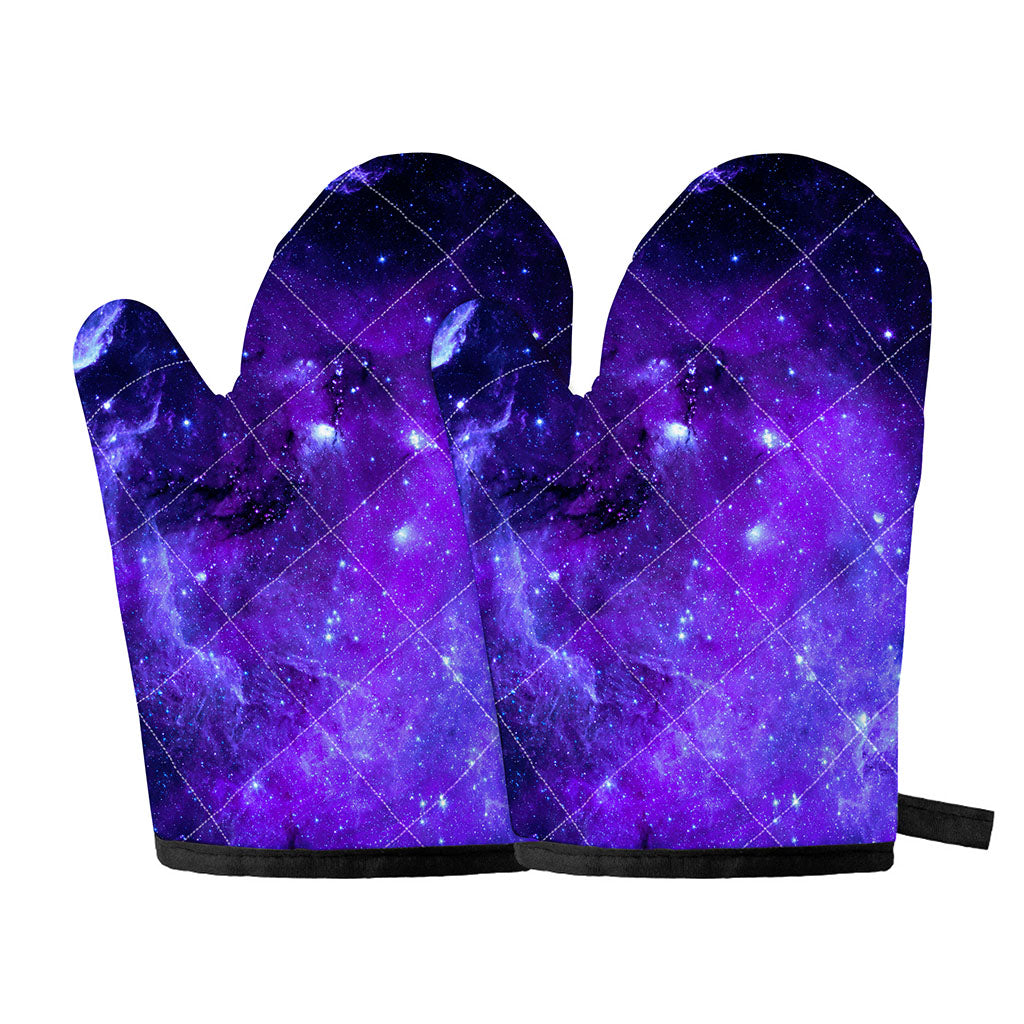 Purple Stars Nebula Galaxy Space Print Oven Mitts