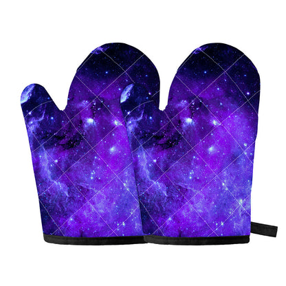 Purple Stars Nebula Galaxy Space Print Oven Mitts