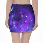 Purple Stars Nebula Galaxy Space Print Pencil Mini Skirt