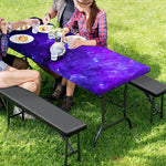 Purple Stars Nebula Galaxy Space Print Picnic Table Cover