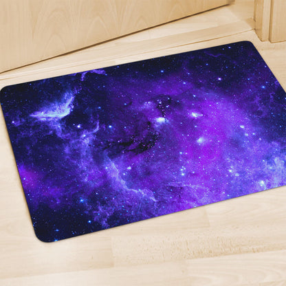 Purple Stars Nebula Galaxy Space Print Polyester Doormat
