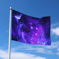 Purple Stars Nebula Galaxy Space Print Polyester Flag