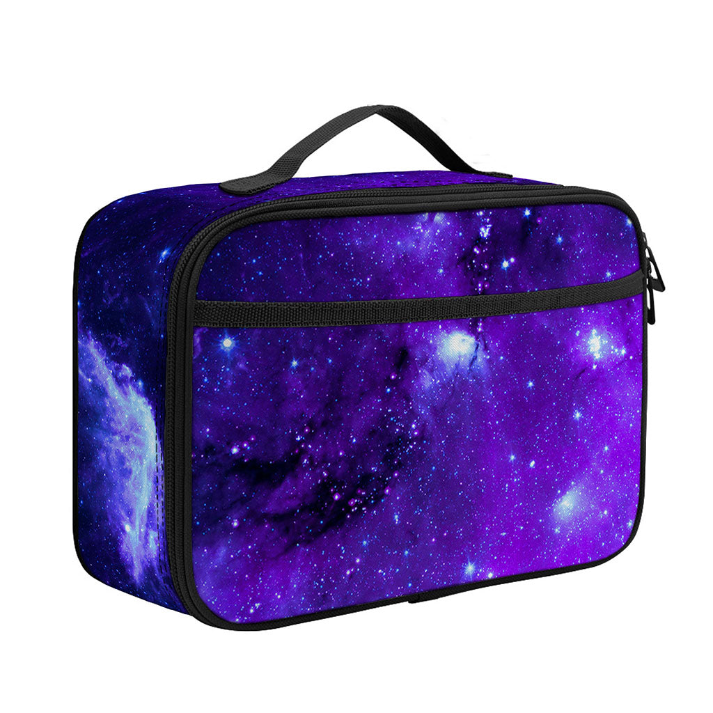 Purple Stars Nebula Galaxy Space Print Portable Lunch Bag