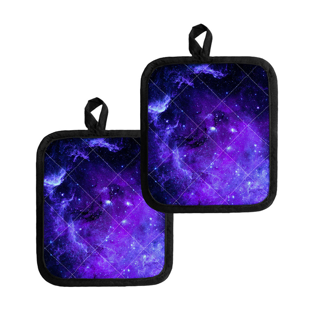 Purple Stars Nebula Galaxy Space Print Pot Holders