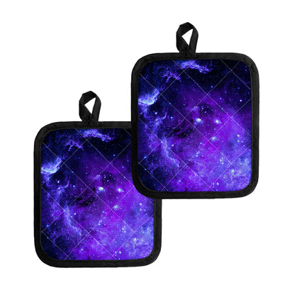 Purple Stars Nebula Galaxy Space Print Pot Holders
