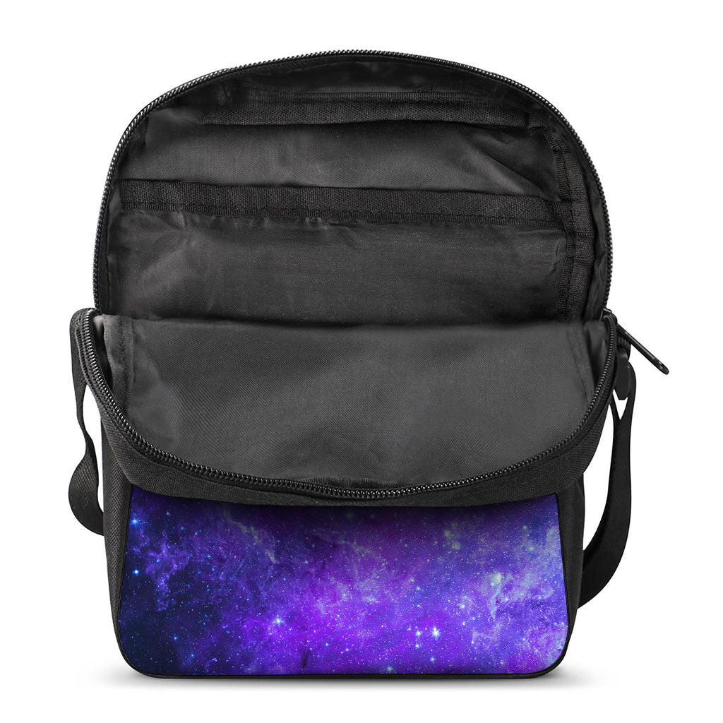 Purple Stars Nebula Galaxy Space Print Rectangular Crossbody Bag