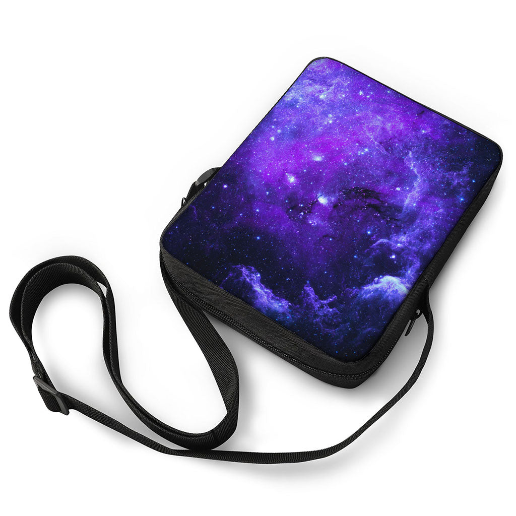 Purple Stars Nebula Galaxy Space Print Rectangular Crossbody Bag