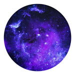Purple Stars Nebula Galaxy Space Print Round Blanket