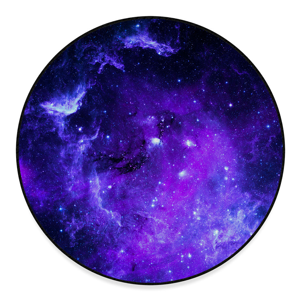 Purple Stars Nebula Galaxy Space Print Round Floor Mat
